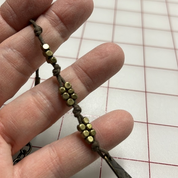 MYTHOLOGIE NWT Ethnic 3 Strand Faceted Stone Pendant Etched Beaded Boho Necklace - Picture 6 of 16